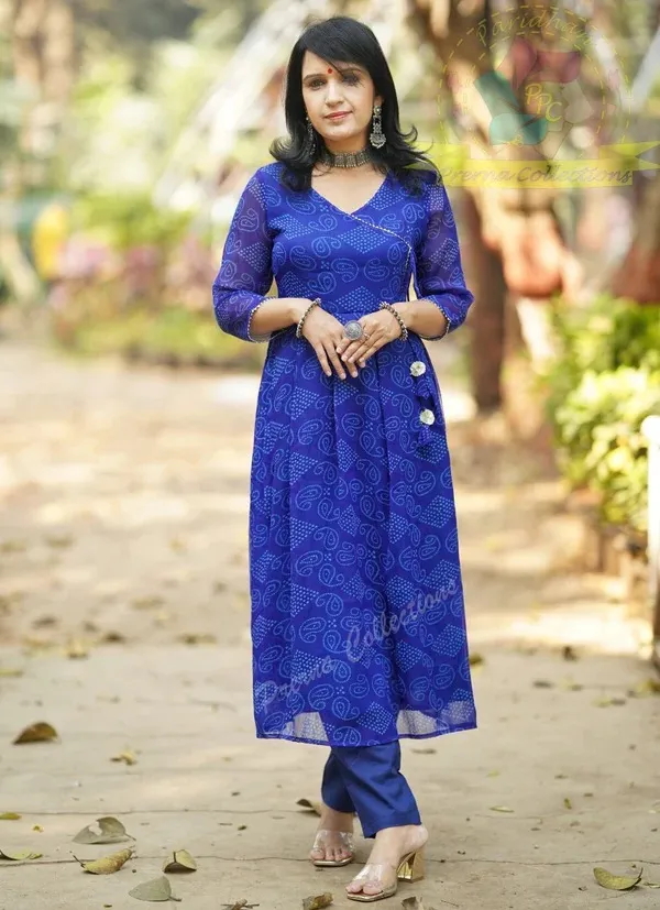 Kurti- Weightless Georgette With Digital Printed Work Best Quality  Readymade Dress One Piece Kurti Only For Girl And Kurti For Girls