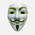 Halloween Face Mask Led Hacker Masks V Vendetta Mask Adults Luminous Led Light Up PVC Headgear Anime Anonymous Helmet Party Prop.