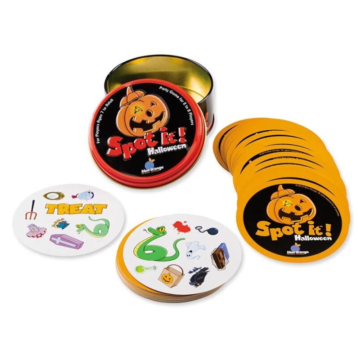 【Daily Necessities For Anyone Store】Spot It Dobble Card Game Table Board Game Basic Dobbles Metal Tin Box Go Camping Holidays Toys Kids Toys Gifts
