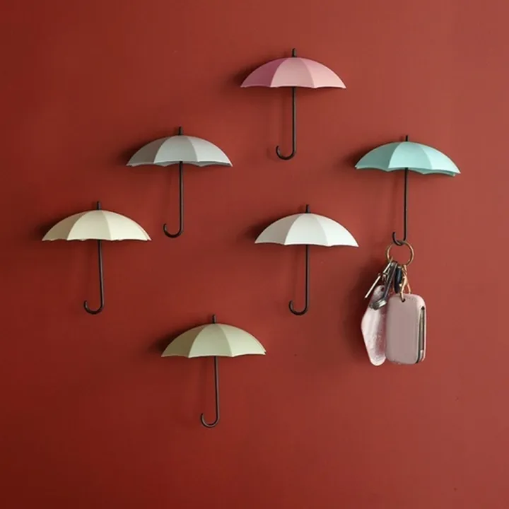 3Pcs%20Cute%20Umbrella%20Wall%20Hook%20Key%20Hanging%20Bag%20Brush%20Holder%20Decorative%20Organizer%20-%20Image%203
