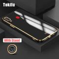 Tokifu For Samsung Galaxy A30 Back Cover Luxury 6D Plating Soft Cases Silicone Phone Cases With Stand. 