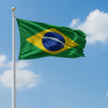 (5 by 3) Feet World Cup Special Brazil National Flag With Durable Hanging Rope Easy To Install On Pole Window Balcony Fadeless Printing Green Yellow Blue Colors Brasil National Team Football Match Celebration.