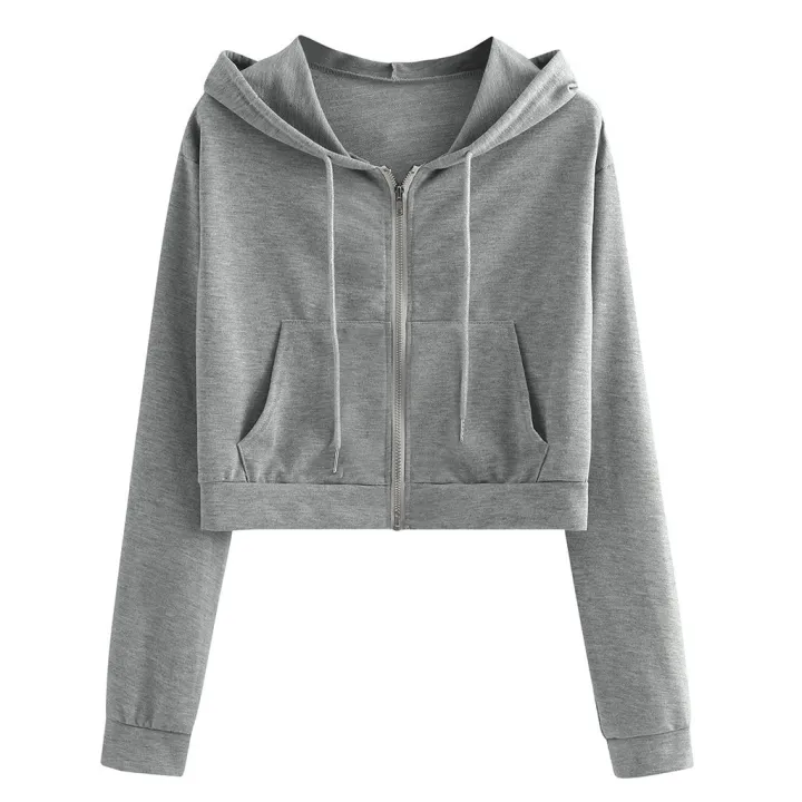 Solid%20Zipper%20Women's%20Crop%20Tops%20Sweatshirt%20Casual%20Pocket%20Long%20Sleeve%20Pullover%20Hooded%20Drawstinhg%20Hoodies%20For%20Girls%20Fashion%20%D0%A1%D0%B2%D0%B8%D1%82%D1%88%D0%BE%D1%82%20-%20Image%202