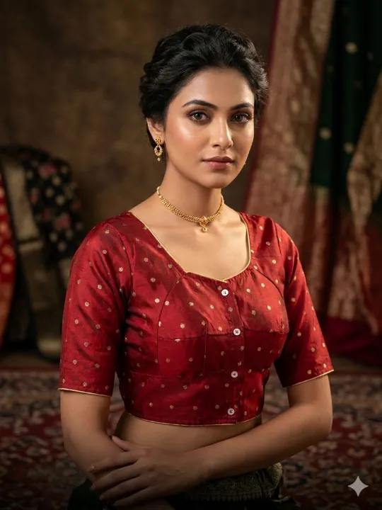 Indian%20katan%20Silk%20Stitched%20Elbow%20Length%20Sleeves%20Katan%20Saree%20Blouse%20For%20Women's%20-%20Blouse%20For%20Women%20-%20Image%203