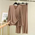 Women's Modal Pajamas   Sleepwear Set Top Women Solid Pajama Set 2Piece/Suit Full Sleeves Shirt Pant Lingerie Mom Homewear. 
