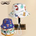 Cartoon Print Baby Bucket Hats Cute Toddler Fisherman Caps Spring Summer Kids Boys Girls Sun Hat 2-5Y.