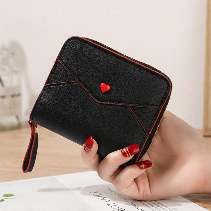 2021 Women Wallet Small Cute Love Wallet Women Short Leather Women Wallets Mini Zipper Purses Portefeuille Female Purse Clutch