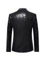 Men's Shiny Sequin Blazer, One Button Tuxedo Suit Jacket for Party, Wedding, Banquet, Prom. 