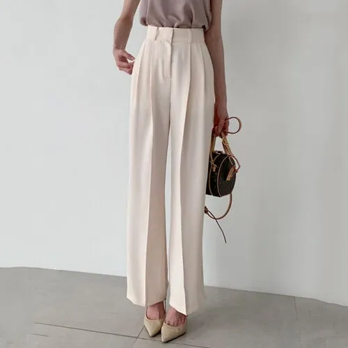 Loose%20Pants%20Women%20Korean%20Chic%20Summer%20Retro%20Western-style%20High%20Waist%20Thin%20All-match%20Straight%20Tube%20Wide-leg%20Trousers%20-%20Image%202