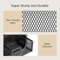 Black Metal Mesh Desk Organizer Pen Stand with Drawe.