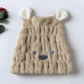 Fluffy Headscarf Long Hair Absorbent Bath Cap Bear Style Quick-drying Hair Towel Shower Cap Strong Absorbent Towel After Bath. 