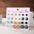 New Fashionable Trendy 12 Pairs =24 Pcs Mixed Designs Pearl Stud Earrings for Girls Simple Stylish New Collection - Earring for Women Simple - Earrings Set for Girls Stylish. 