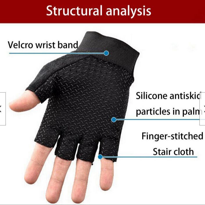 Fingerless Hand Gloves for Cycling, Hiking, Climbing, Motorcyle Driving for Men & Women