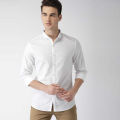 White Cotton Casual Shirt for Men.