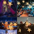 30/45/60cm Eid Mubarak Hollow Out Star Hanging Pendant Christmas Ramadan Decoration Home Party Islam Muslim Paper Stars Lantern.