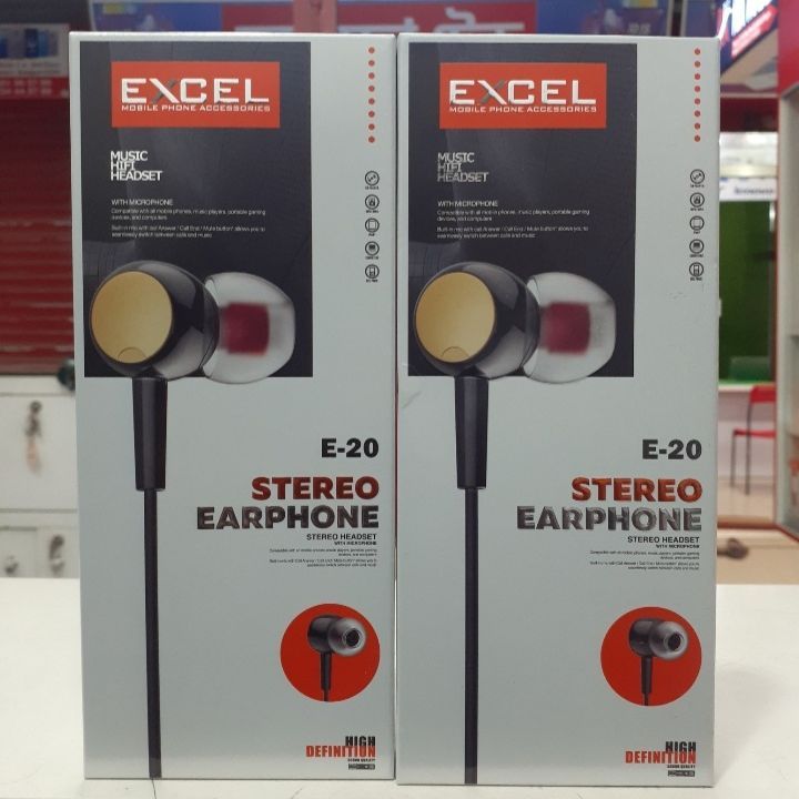 EXCEL E-20 In Ear Earphone With MIC - Earphone good Sound