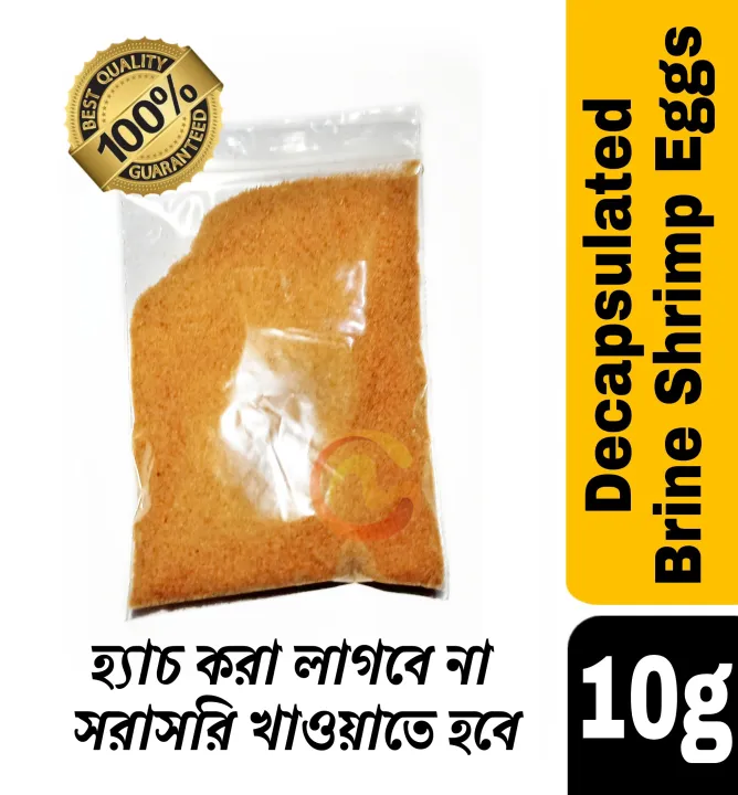 Decapsulated Brine Shrimp Eggs ( Artemia) fish food best for baby fish best quality repack 10 gram