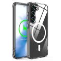 For Samsung Galaxy S24FE Mobile Cover MagSafe Compatible Shockproof Transparent Slim Fit Wireless Charging supported Frosted Border Phone Back Case Mobile Cover. 