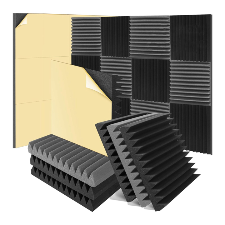 12 Pack 2X12X12Inch Soundproof Wall Panels Self-Adhesive Wedge Sound ...