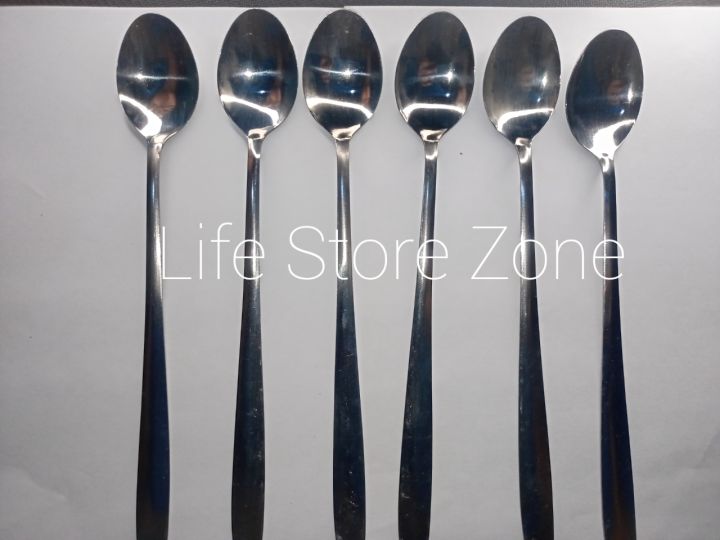 6%20Pcs%20Of%20Long%20Handle%20Spoon%20Set/Steel%20Long%20Pickle%20Tea%20Spoon%20-%20Image%202