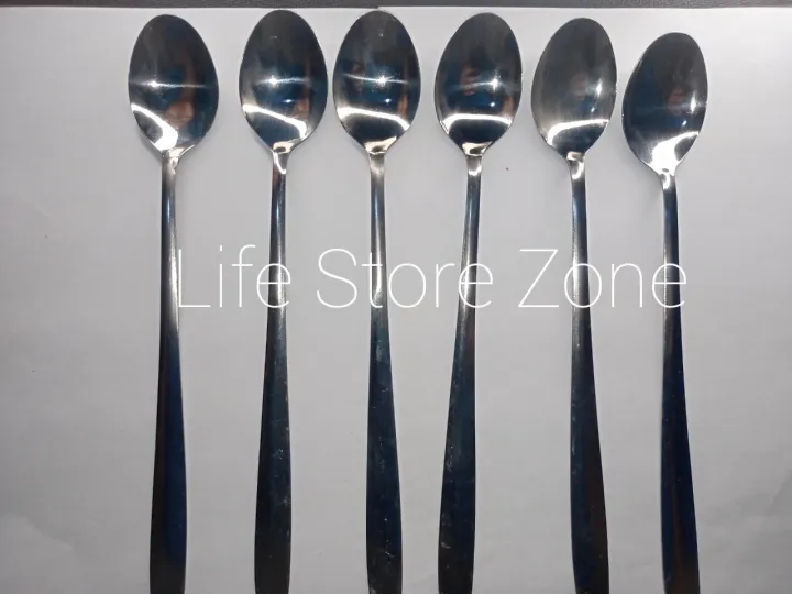 6%20Pcs%20Of%20Long%20Handle%20Spoon%20Set/Steel%20Long%20Pickle%20Tea%20Spoon%20-%20Image%202