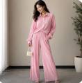 L.F.M.Premium Chinese Crap Stitched Western Shirt & Pant Co-ord Set for Women - Free Size.