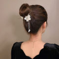 Camellia Tassel Hair Clip Pearl Ponytail Clip Fixed Hair Claw Barrettes Hairpin NOVO. 