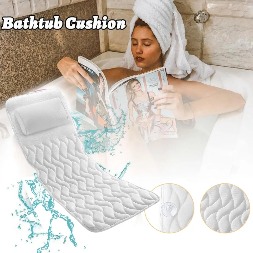 Full Body Bath Pillow, Thick Bathtub Mat For Headrest, Neck And Back Support