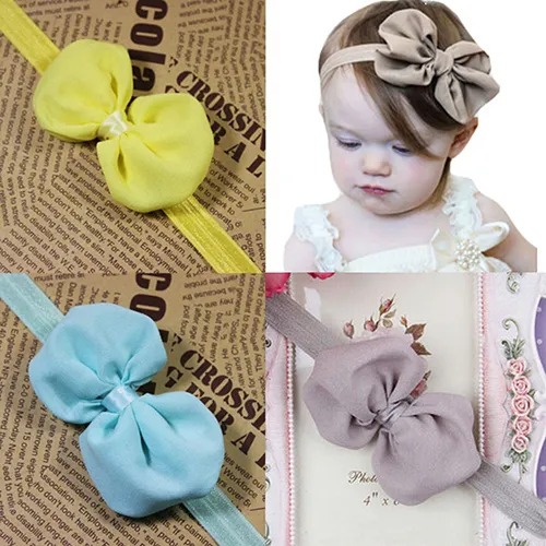 10Pcs Cute Kids Girl Baby Chiffon Toddler Flower Bow Headband Hair