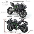 1/9 KAWASAKI H2R Ninja Toy Motorcycle Diecast Metal Large Size Model Super Racing Sound Light Collection Gift For Boy Children. 