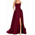 Light Blue Split Prom Long Dresses 2023 Elegant Women's Party Night Formal Maxi Evening Dress Spaghetti Straps Vestidos Robe. 