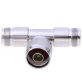 3 Way T Type Connector 1 N Male Jack to 2 N Female Jack Triple T in RF Adapter for N Male Connection / T type Antenna Connector. 