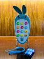 Rabbit shape Baby Music Cell Phone Toy and Teether for Learning and Play Early Education Telephone with Silicone Teether Music Lights for 0-1 Year or above Old Kids.