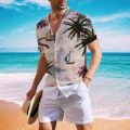 Coconut Tree Shirts For Men 3d Printed Men's Hawaiian Shirt Beach Short Sleeve Fashion Tops Tee Shirt Man Blouse Camisa. 