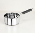 Heavy Gauge Stainless Steel Sauce Pan, Tea Pan, Milk Pan Pot Tapeli Patila Milk Boiler Induction & Gas Compatible Heat-Resistant Bakelite Handle (Silver 1.5 Litre). 