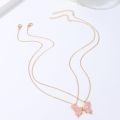Creative Double Butterfly Necklace Charm Clavicle Chain Couple Necklace Friendship Butterfly Pendant Bff Necklace for Women Girls Best Friend Valentine's Gift. 