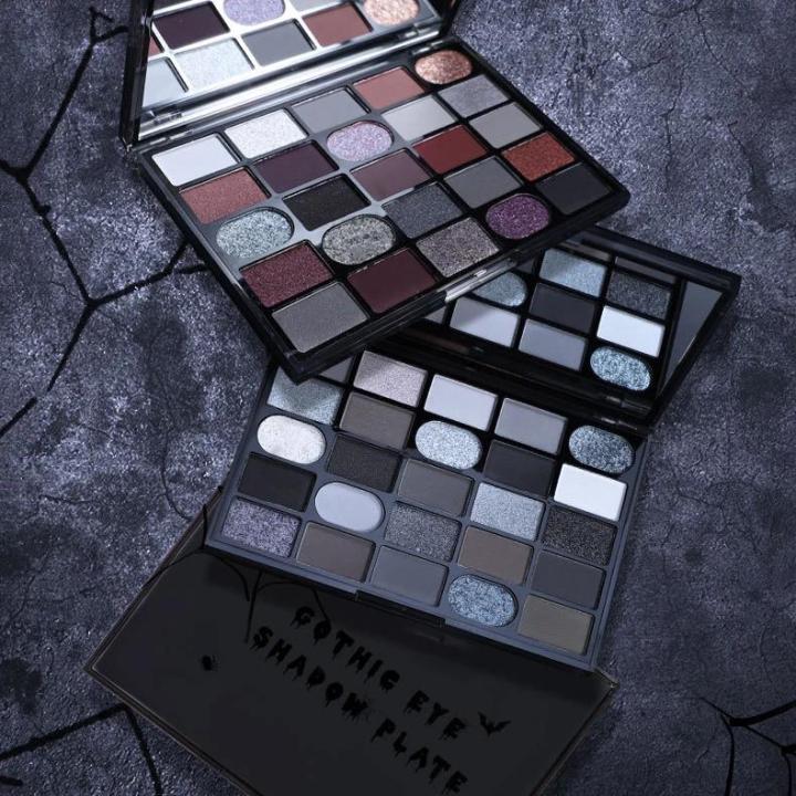 Honoria Honoeie Dark Gothic Eye Shadow Palette Pearlescent Matte Fine Sparkle Strobes Punk Profound Three-dimensional Eye Shadow Makeup Cosmetic