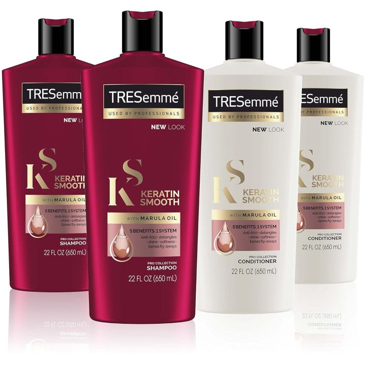 ORIGINAL--TRESemme Keratin Smooth Shampoo 700 ml, With Keratin & Argan Oil for Straighter, Shinier Hair - Nourishes Dry Hair & Controls Frizz, For Men & Women