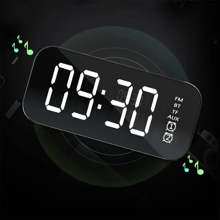 A18%20Portable%20Wireless%20Speaker%20Clock%20Stereo%20Speaker%20With%20LED%20Screen%20FM%20Radio%20Dual%20Alarm%20Clock%20For%20Indoor%20Outdoor%20Travelling%20-%20Image%204