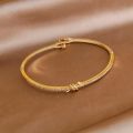 2023 New Design Elegant Crystal Thin Open Bangles bracelets for Women Fashion Brand Jewelry Delicate Twist Bangles.