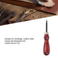 Leather Edge Beveler Portable 1.2mm Steel Curved Wooden Handle Edger Hand Made DIY Craft Tool. 