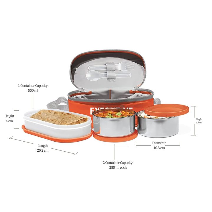 Milton Corporate Lunch 3 Stainless Steel Lunch Box With Jacket - Box