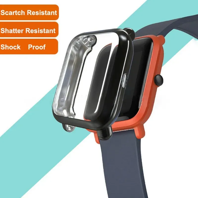 Custodia Rigida + Vetro Temperato Per Amazfit Bip U / U Pro / Pop / Pop Pro – Cover PC Sottile Trasparente, Protezione 360° - 5