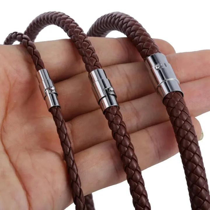 Men's%20Choker%20Necklace%20Black%20Brown%20Braided%20Leather%20Necklace%20for%20Men%20Stainless%20Steel%20Magnetic%20Clasp%20Male%20Jewelry%20Gifts%20UNM27A%20-%20Image%205
