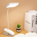 360° Flexible Table Lamp with Clip Stepless Dimming Led Desk Lamp Rechargeable Bedside Night Light for Study Reading Office Work. 