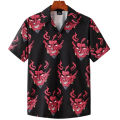 2024 Devil Horror 3d Hawaiian Shirt Man Loose Male Clothes Breathable Men's Shirts Summer Short Sleeve Shirt Top Men's Clothing. 
