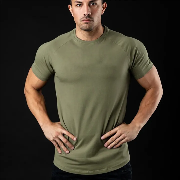 Plain%20T%20Shirt%20Men%20New%20Fashion%20Tee%20Shirts%20Summer%20Cotton%20Short%20Sleeve%20Tshirt%20Fitness%20Mens%20Gym%20Clothing%20Casual%20Sports%20T%20Shirts%20-%20Image%204