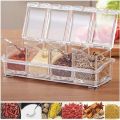 SPECIAL HOUSEHOLD ACCESSORIES CRYSTAL MASALA BOX SET OF 4 PCS WITH STAY.. 