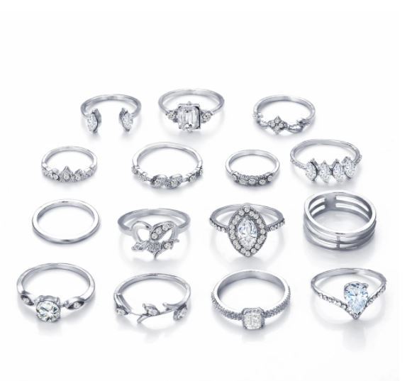 15%20Pieces%20Set%20Ring%20Set%20Women'S%20Joint%20Ring%20Hollow%20Crystal%20Love%20Ring%20Fashion%20Jewelry%20Rings%20-%20Ring%20For%20Girls%20-%20Ring%20-%20Image%203
