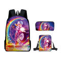3D New Movie Super Mario Bros. School Bag, Mario Backpack, Shoulder Bag, Pencil Case, Backpack Three-Piece Set. 
